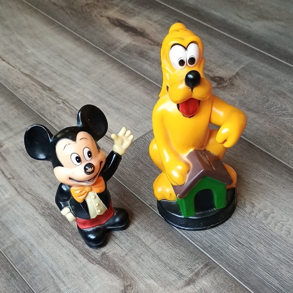 Vintage Disney Mickey Mouse and Pluto Money Bank Walt Disney